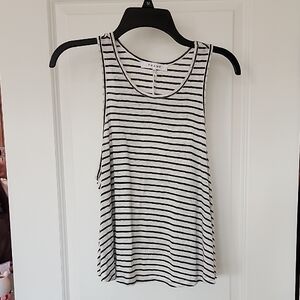 Frame Denim Black And White Striped Tank Top Small